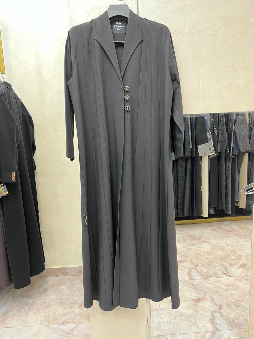 Elegant Black Abayas – Choose Your Style (V-Neck or High-Collar) | Custom Order On Request