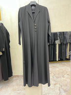 Elegant Black Abayas – Choose Your Style (V-Neck or High-Collar) | Custom Order On Request