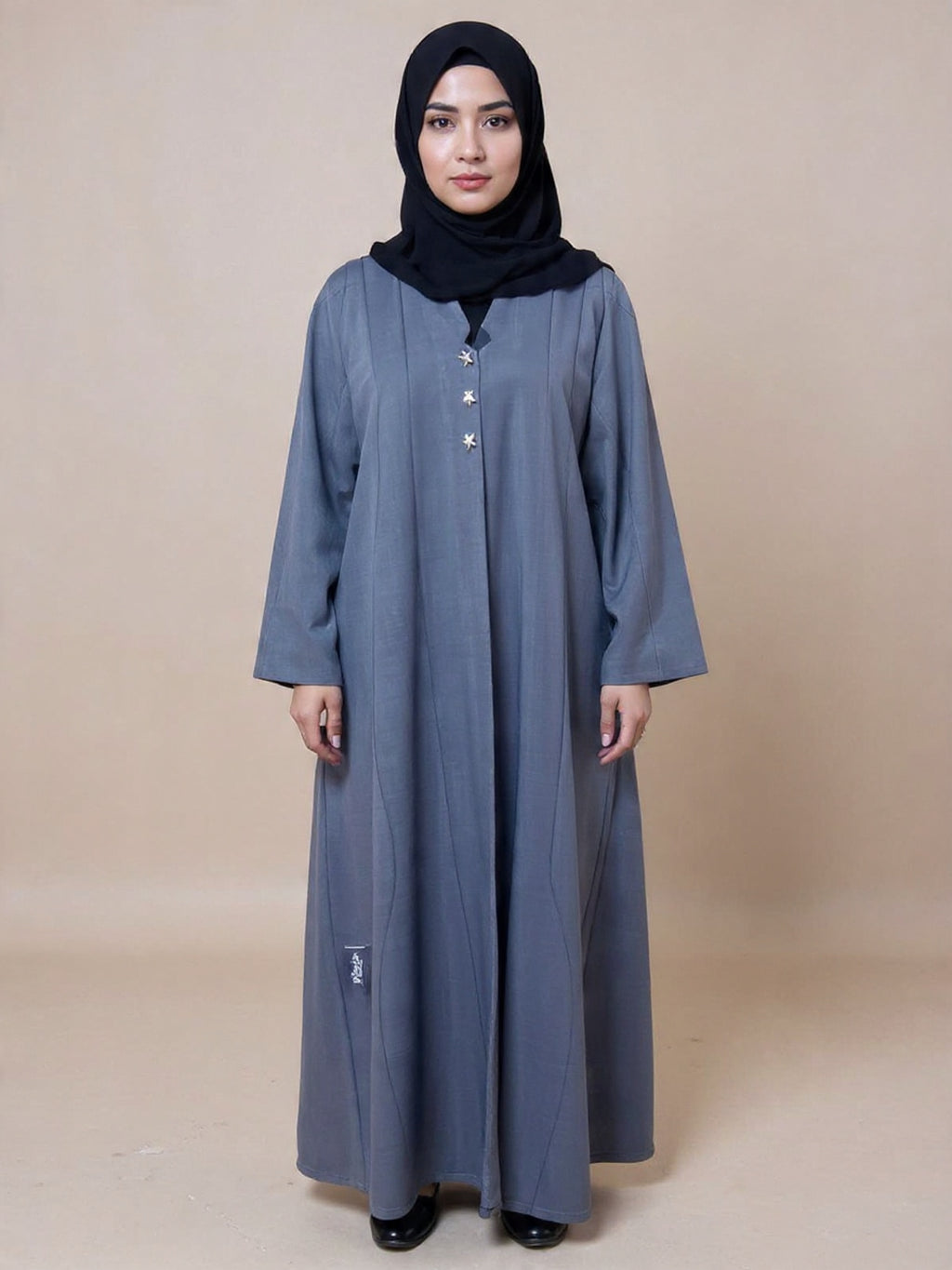 Star-Detail Grey Abaya – Subtle Elegance with a Modern Twist | Custom Order On Request