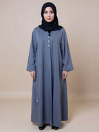 Star-Detail Grey Abaya – Subtle Elegance with a Modern Twist | Custom Order On Request