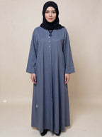 Star-Detail Grey Abaya – Subtle Elegance with a Modern Twist | Custom Order On Request