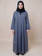 Star-Detail Grey Abaya – Subtle Elegance with a Modern Twist | Custom Order On Request
