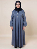Star-Detail Grey Abaya – Subtle Elegance with a Modern Twist | Custom Order On Request