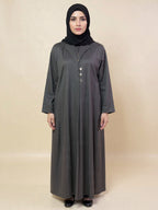Elegant Black Abayas – Choose Your Style (V-Neck or High-Collar) | Custom Order On Request